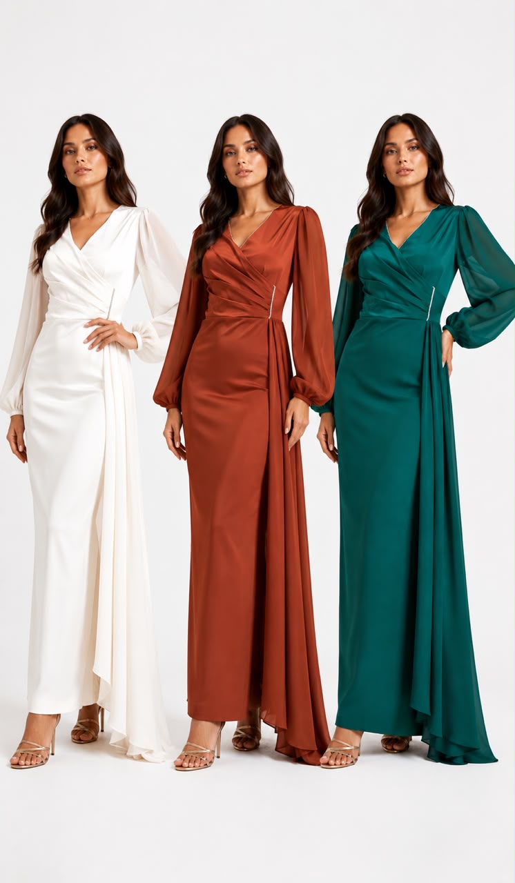 Satin Wrap Gown