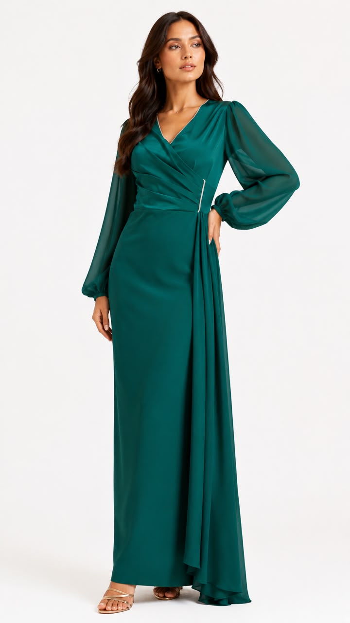 Satin Wrap Gown