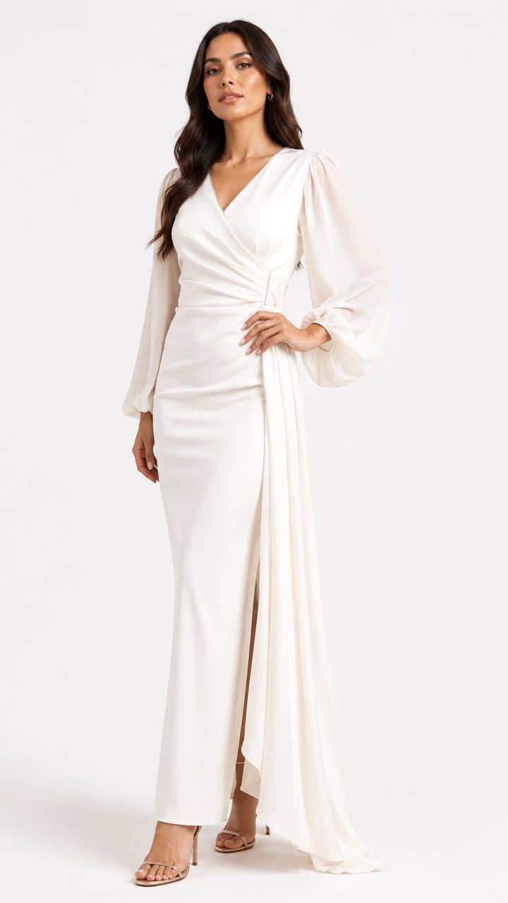 Satin Wrap Gown
