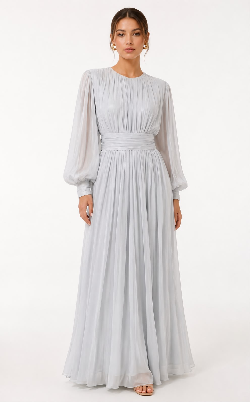 Ruched Chiffon A-Line Gown