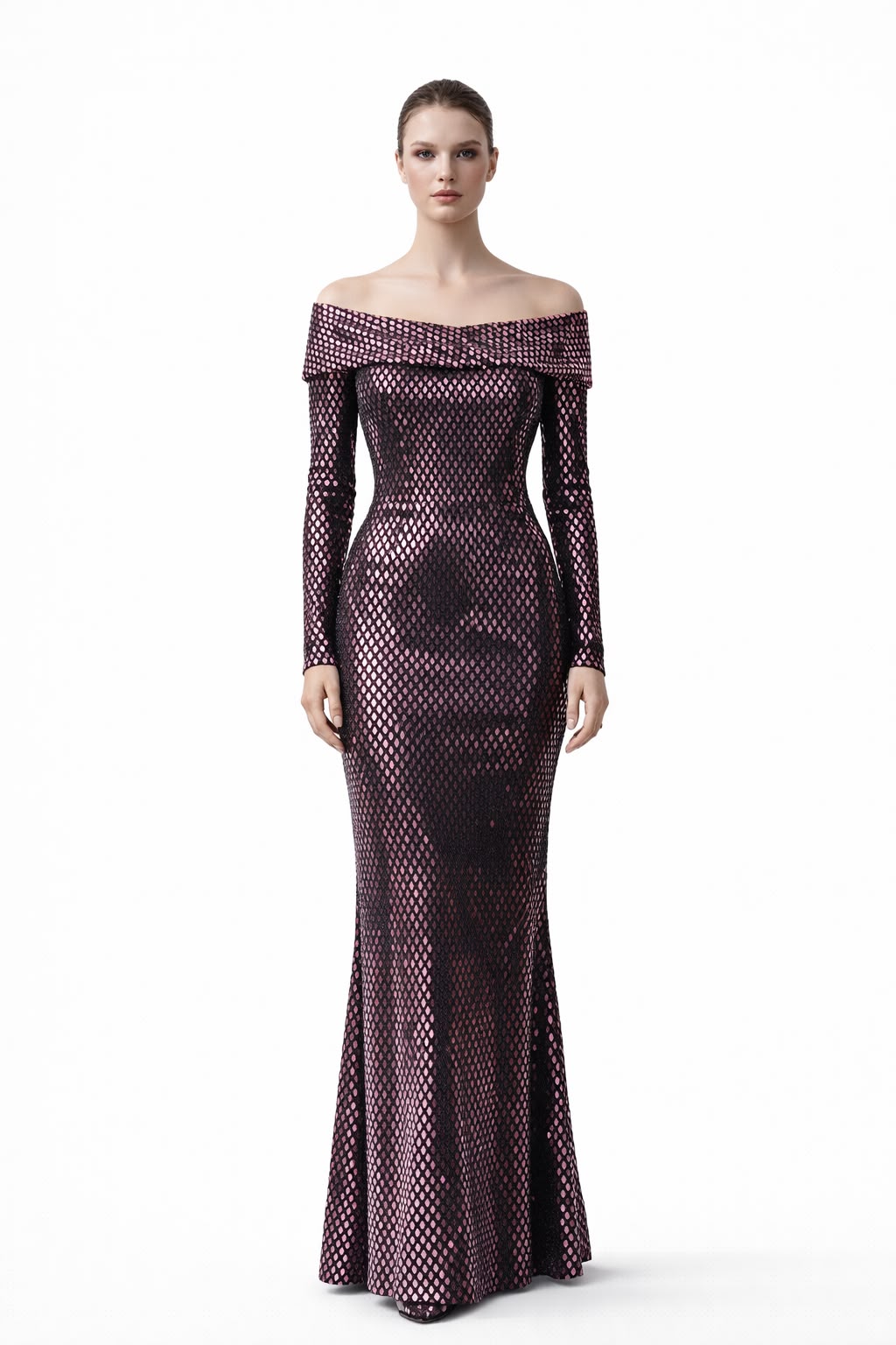 Metallic Dimond Mermaid Gown