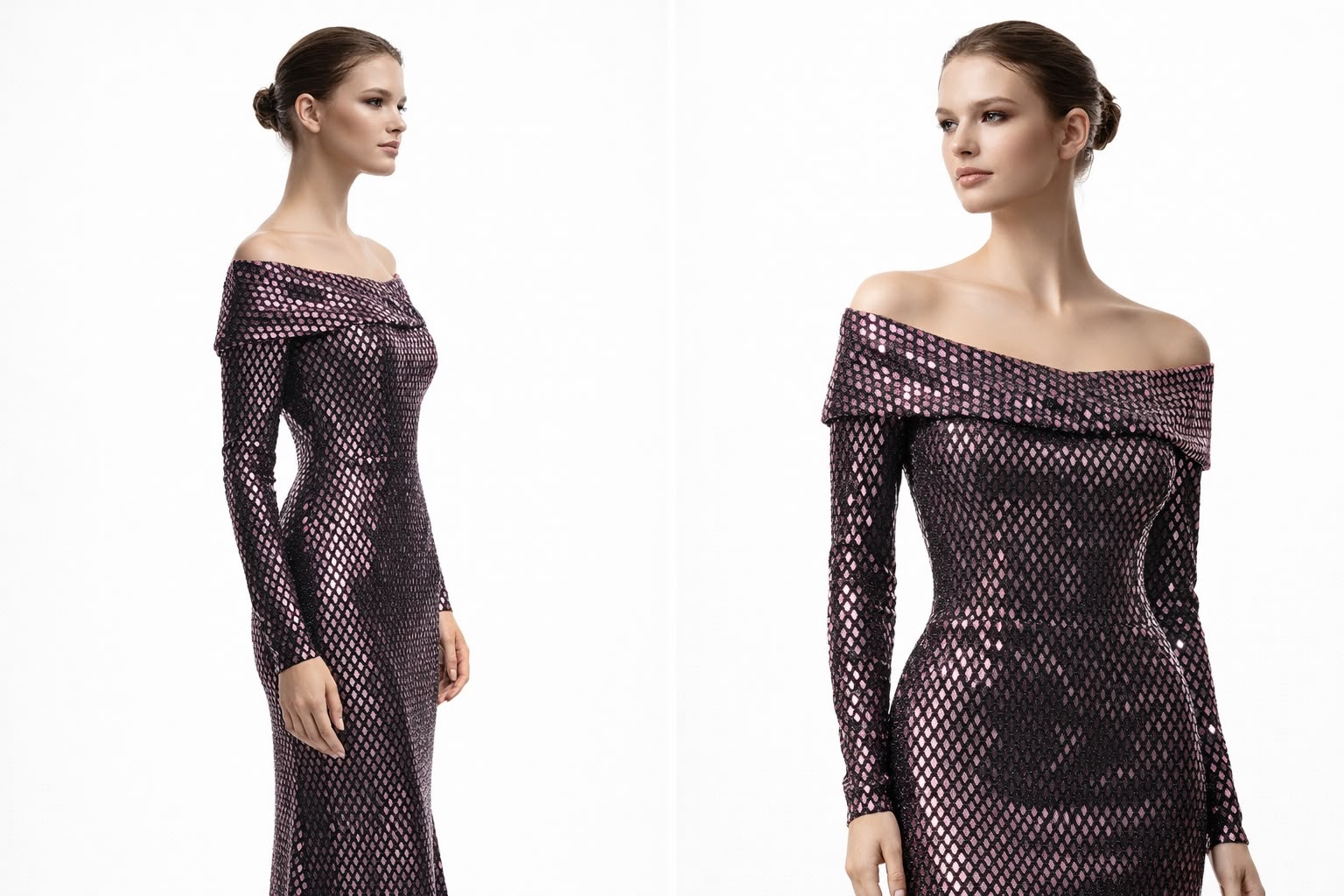 Metallic Dimond Mermaid Gown