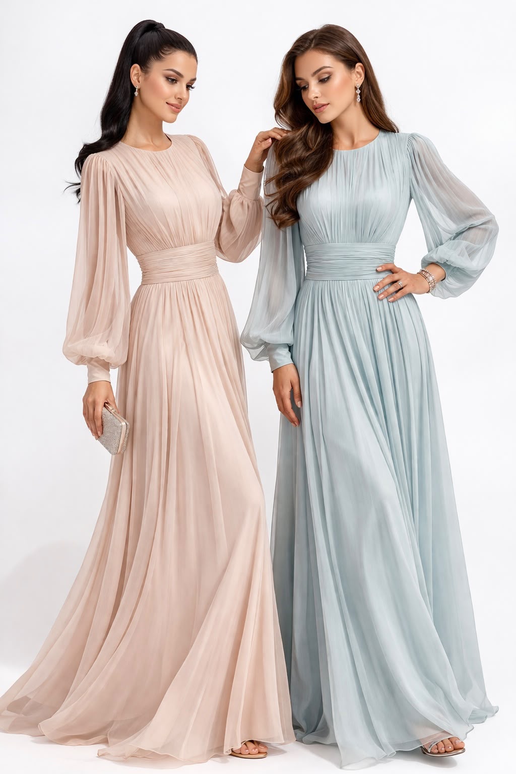 Ruched Chiffon A-Line Gown