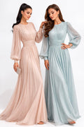 Ruched Chiffon A-Line Gown