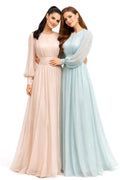 Ruched Chiffon A-Line Gown