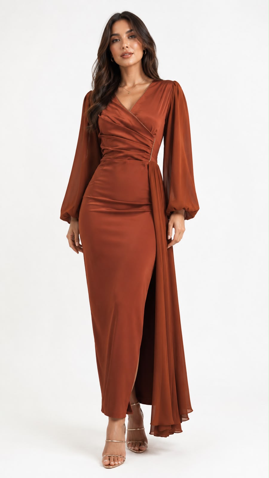 Satin Wrap Gown