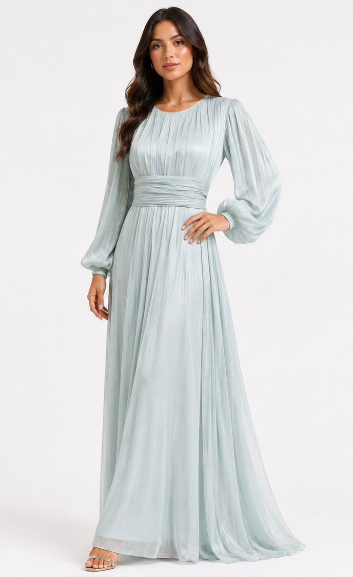 Ruched Chiffon A-Line Gown